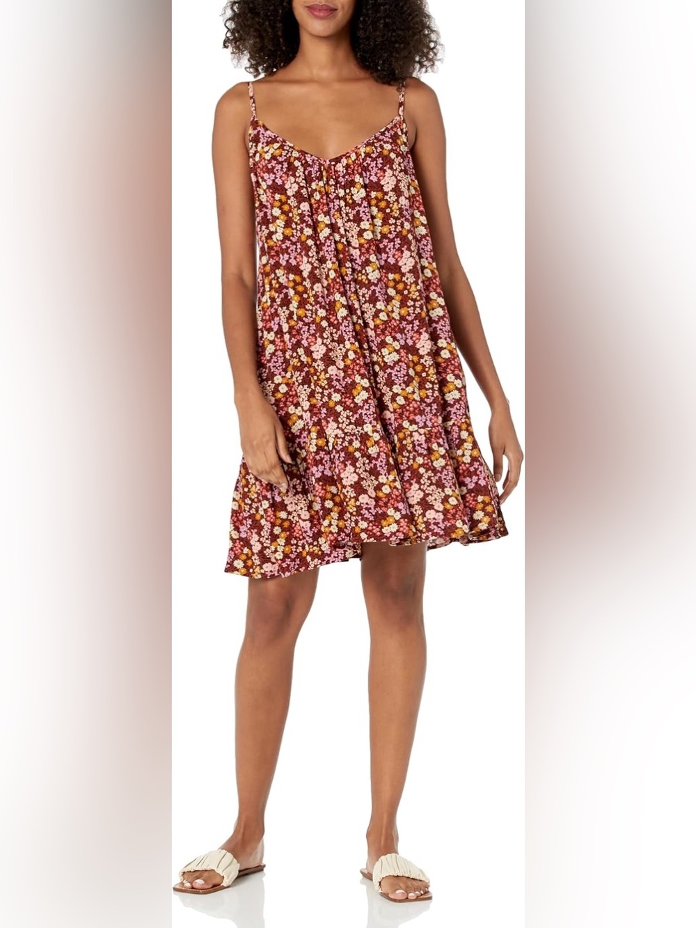 Billabong Red Pink Floral Print Beach Cover Up Mini Dress Size Small NWT